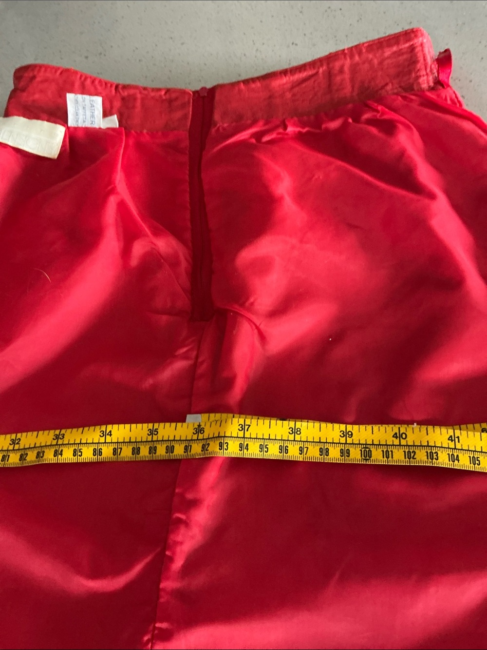 Petite Dimensions Vibrant Red Genuine Leather High-Waisted Pencil Skirt - Picture 4 of 5